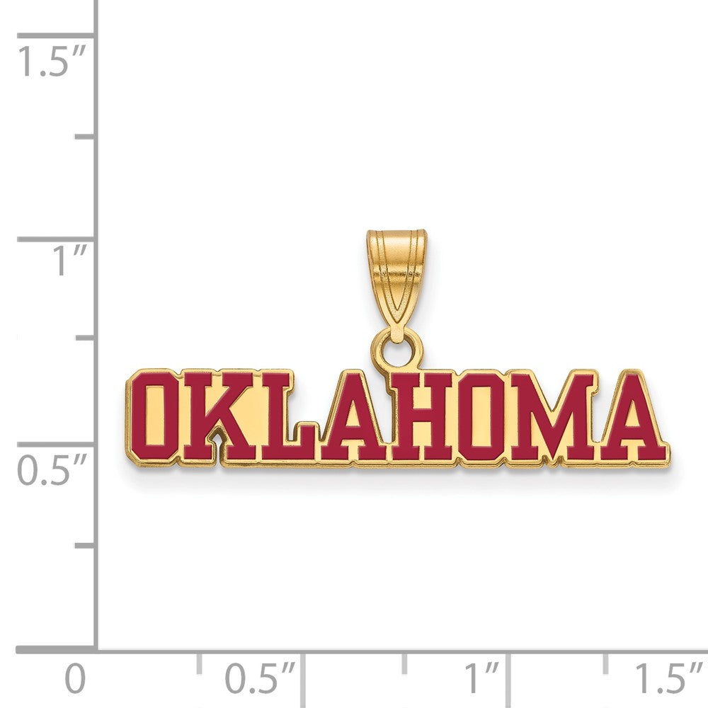 Vergoldet Sterlingsilber Logoart University Of Oklahoma Groß Emailliert Anhänger
