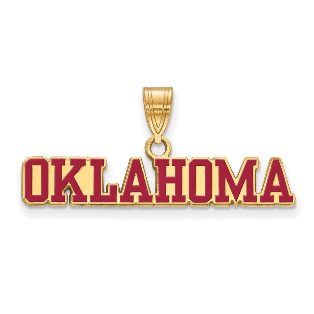 Vergoldet Sterlingsilber Logoart University Of Oklahoma Groß Emailliert Anhänger