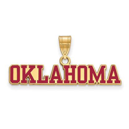 Vergoldet Sterlingsilber Logoart University Of Oklahoma Groß Emailliert Anhänger
