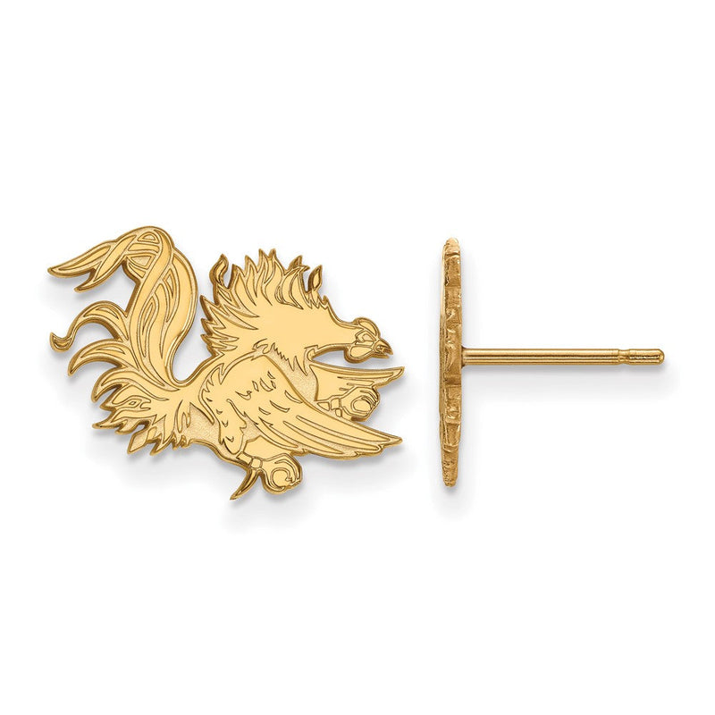 10K Gelbgold Logoart University Of South Carolina Gamecock Klein Ohrstecker