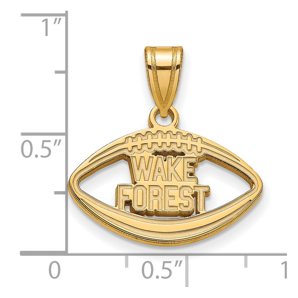 Vergoldet Sterlingsilber Logoart Wake Forest University W F Deacon Football Anhänger