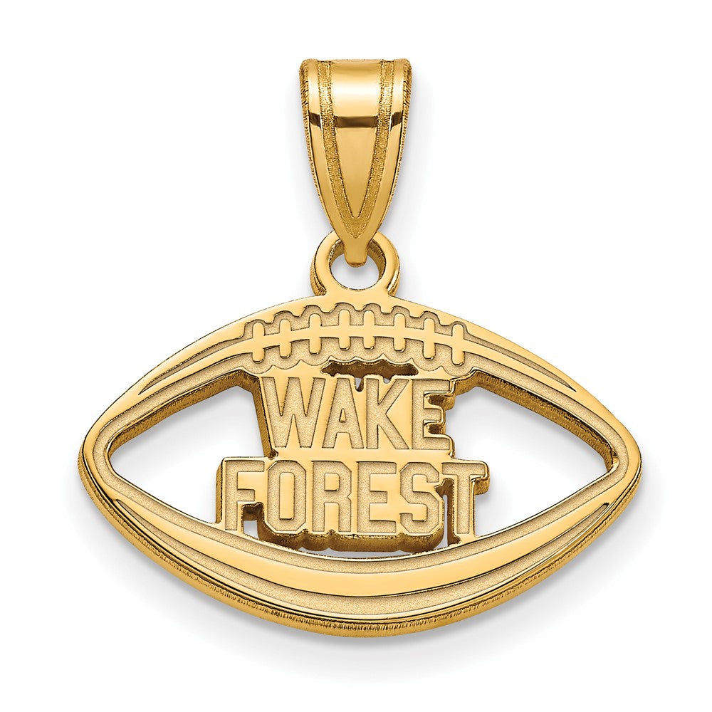 Vergoldet Sterlingsilber Logoart Wake Forest University W F Deacon Football Anhänger