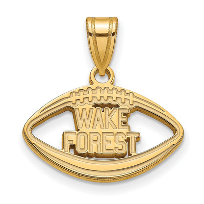 Vergoldet Sterlingsilber Logoart Wake Forest University W F Deacon Football Anhänger