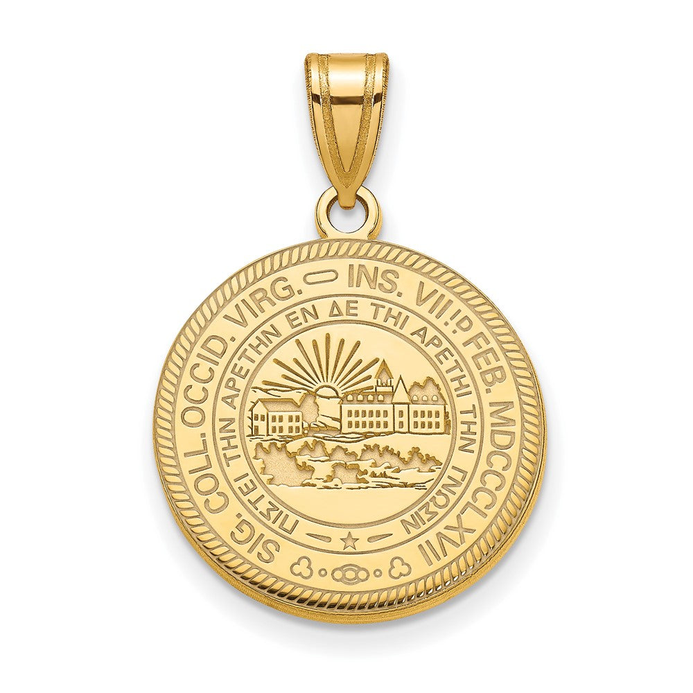 Vergoldet Sterlingsilber Logoart West Virginia University Groß Wappen Anhänger
