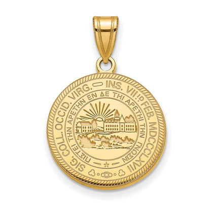 Vergoldet Sterlingsilber Logoart West Virginia University Groß Wappen Anhänger