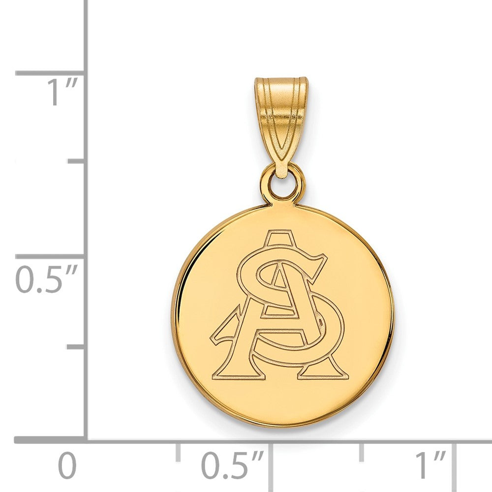 Vergoldet Sterlingsilber Logoart Arizona State University A S Mittel Plättchen Anhänger