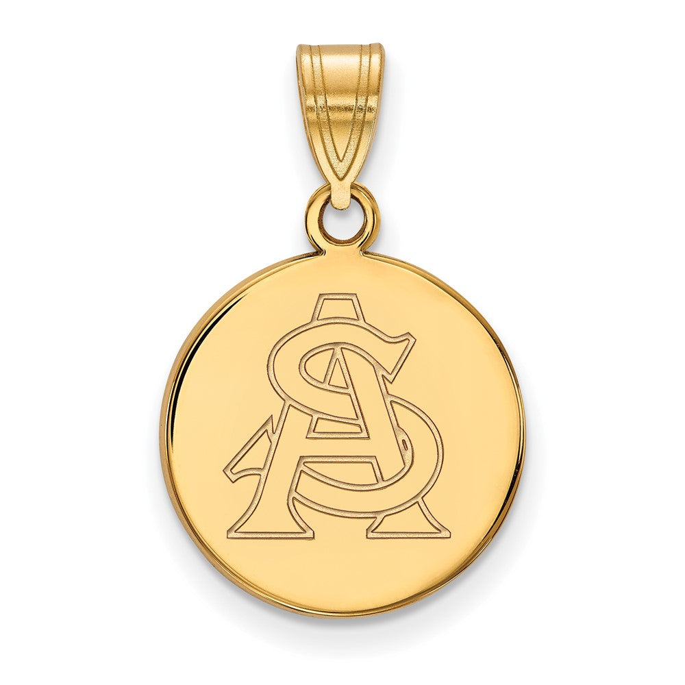 Vergoldet Sterlingsilber Logoart Arizona State University A S Mittel Plättchen Anhänger