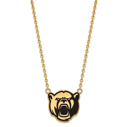 Vergoldet Sterlingsilber Logoart Baylor University Groß Emailliert Anhänger 18 Zoll Halskette