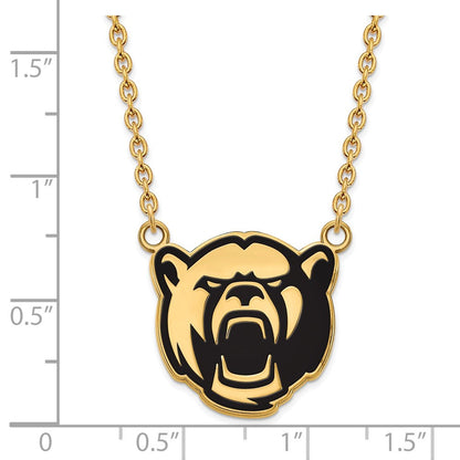Vergoldet Sterlingsilber Logoart Baylor University Groß Emailliert Anhänger 18 Zoll Halskette