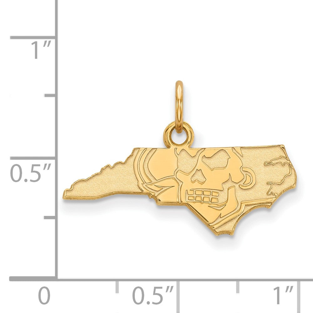 Vergoldet Sterlingsilber Logoart Ost Carolina University Karte Extra Klein Anhänger