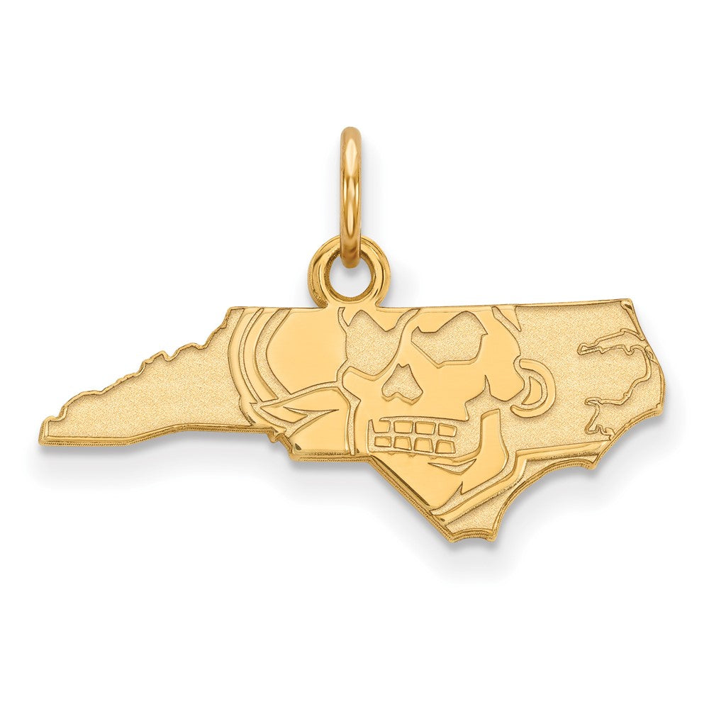 10K Gelbgold Logoart Ost Carolina University Karte Extra Klein Anhänger