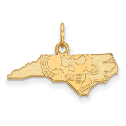 10K Gelbgold Logoart Ost Carolina University Karte Extra Klein Anhänger