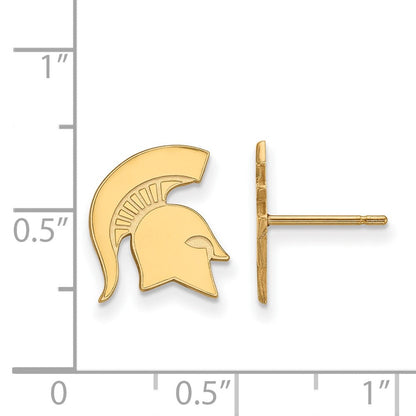 14K Gelbgold Logoart Michigan State University Spartan Klein Ohrstecker