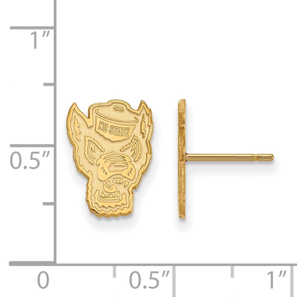 Vergoldet Sterlingsilber Logoart North Carolina State University Wolf Klein Ohrstecker