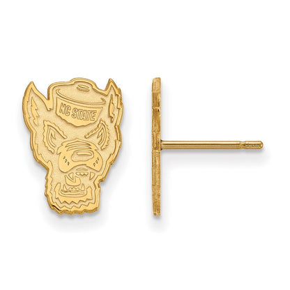 Vergoldet Sterlingsilber Logoart North Carolina State University Wolf Klein Ohrstecker