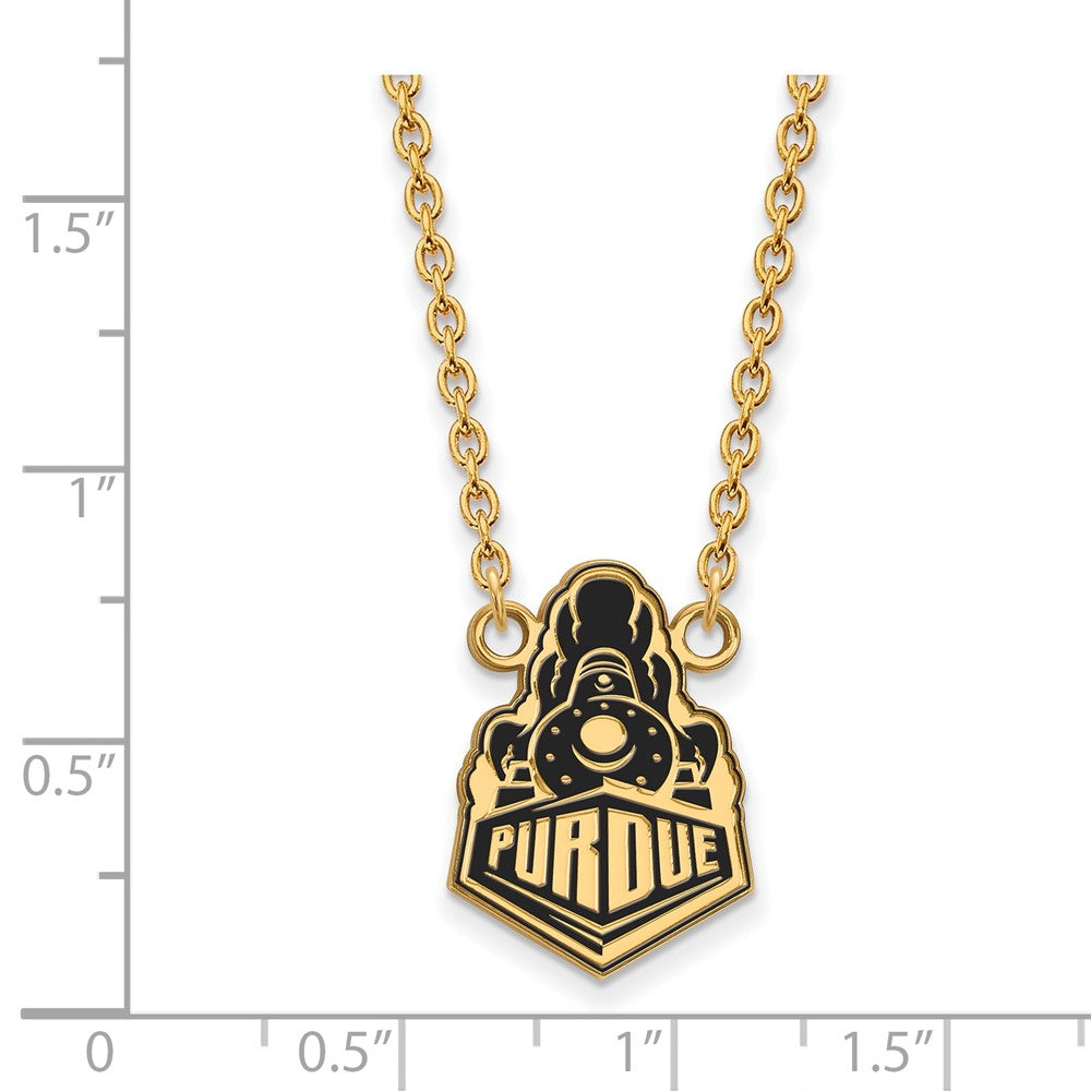 Vergoldet Sterlingsilber Logoart Purdue University Boilermakers Zug Logo Groß Emailliert Anhänger 18 Zoll Halskette