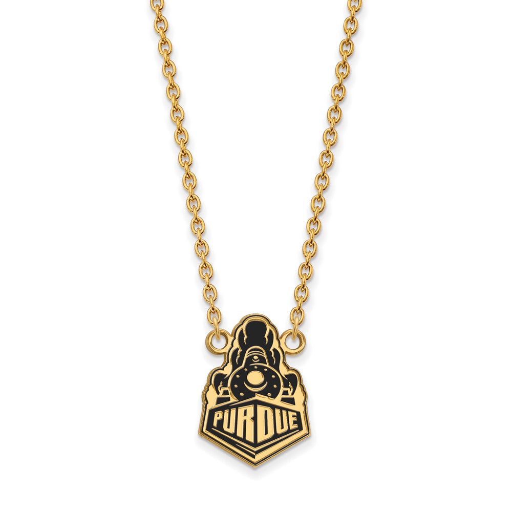 Vergoldet Sterlingsilber Logoart Purdue University Boilermakers Zug Logo Groß Emailliert Anhänger 18 Zoll Halskette