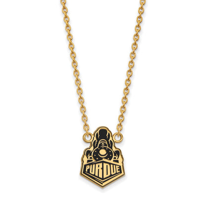 Vergoldet Sterlingsilber Logoart Purdue University Boilermakers Zug Logo Groß Emailliert Anhänger 18 Zoll Halskette
