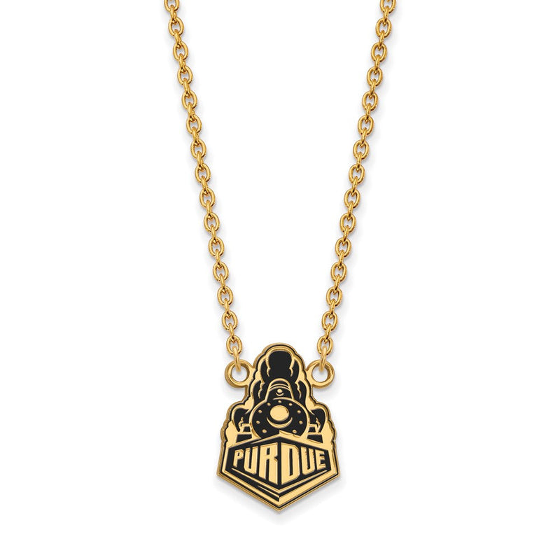 Vergoldet Sterlingsilber Logoart Purdue University Boilermakers Zug Logo Groß Emailliert Anhänger 18 Zoll Halskette
