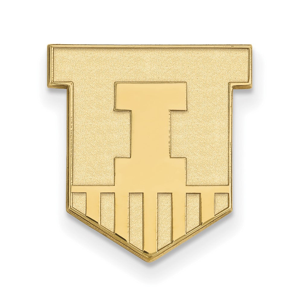 14K Gelbgold Gold Logoart University Of Illinois Victory Abzeichen Anstecknadel