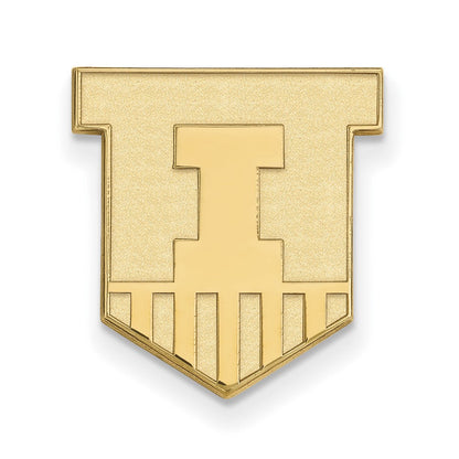 14K Gelbgold Gold Logoart University Of Illinois Victory Abzeichen Anstecknadel