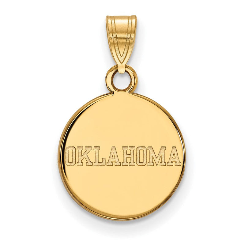 10K Gelbgold Logoart University Of Oklahoma Klein Plättchen Anhänger