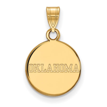 14K Gelbgold Logoart University Of Oklahoma Klein Plättchen Anhänger