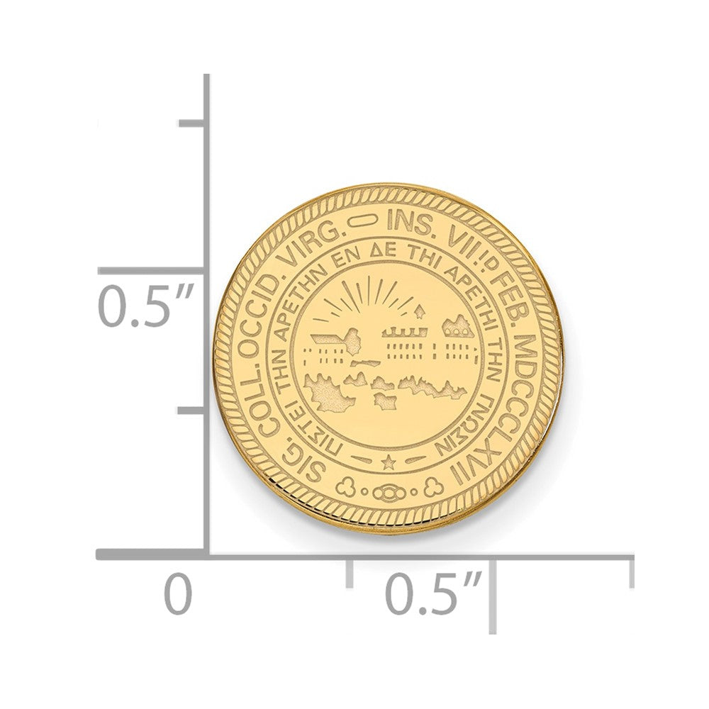 14K Gelbgold Gold Logoart West Virginia University Wappen Anstecknadel