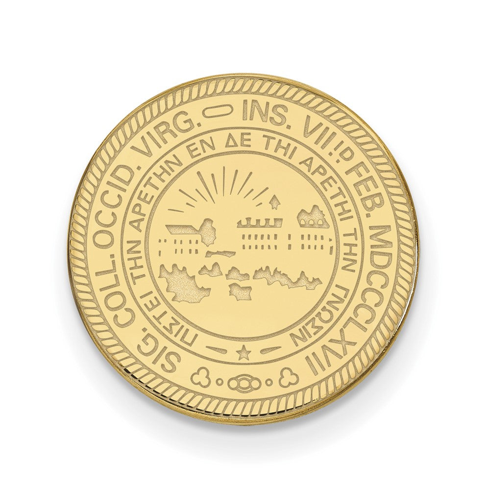 14K Gelbgold Gold Logoart West Virginia University Wappen Anstecknadel