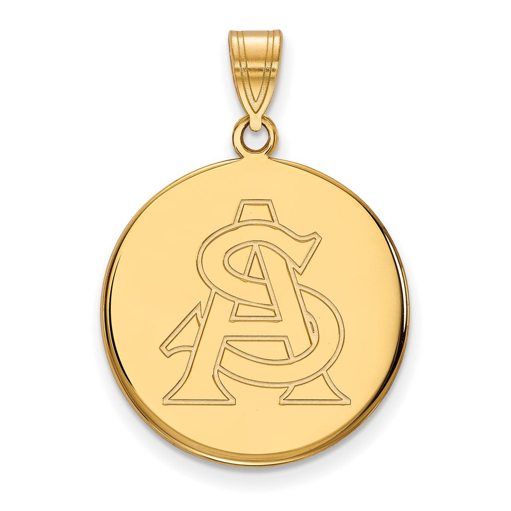 Vergoldet Sterlingsilber Logoart Arizona State University A S Groß Plättchen Anhänger
