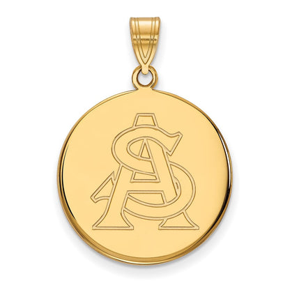 10K Gelbgold Logoart Arizona State University A S Groß Plättchen Anhänger