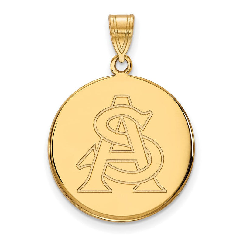 10K Gelbgold Logoart Arizona State University A S Groß Plättchen Anhänger