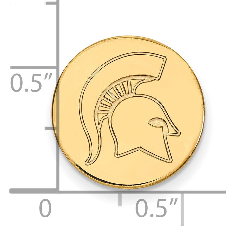 14K Gelbgold Gold Logoart Michigan State University Spartan Anstecknadel