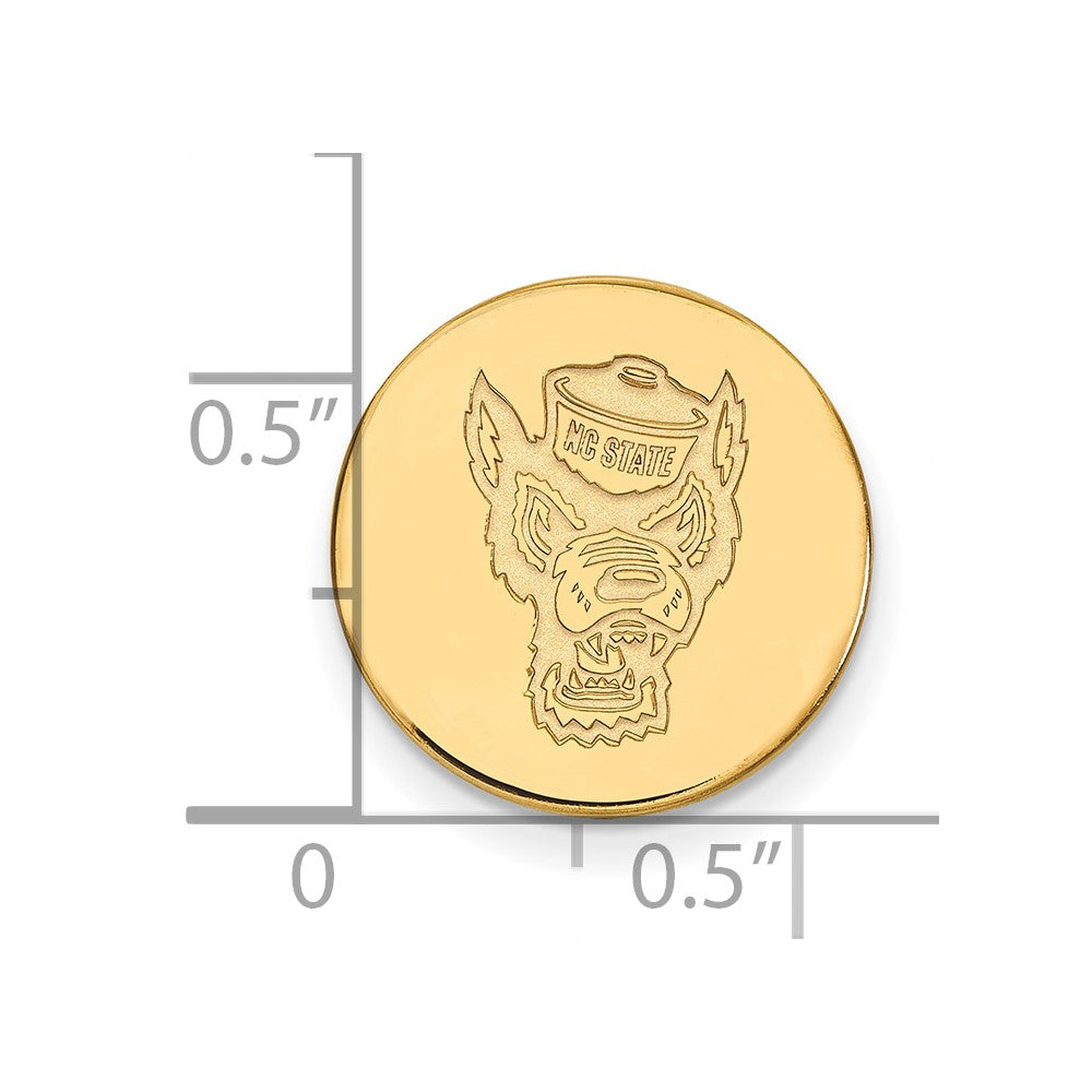 14K Gelbgold Gold Logoart North Carolina State University Wolf Anstecknadel
