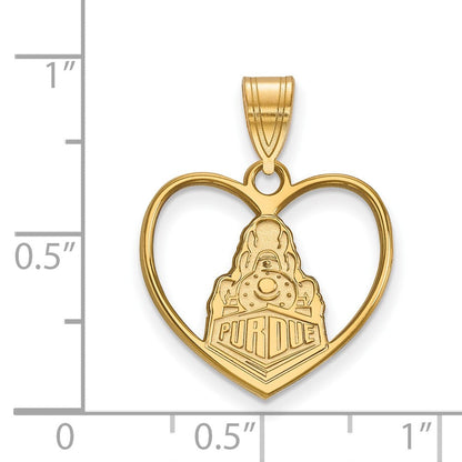 Vergoldet Sterlingsilber Logoart Purdue University Boilermakers Zug Logo Herz Anhänger
