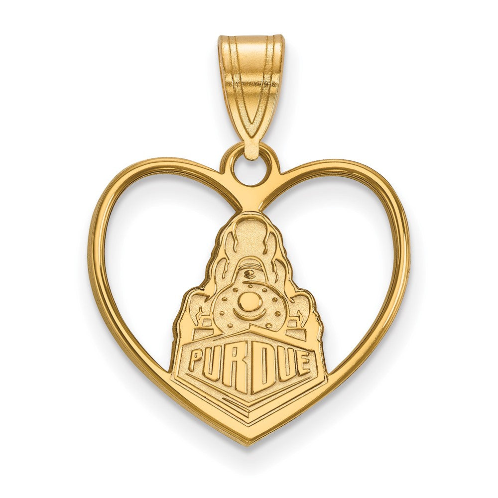 Vergoldet Sterlingsilber Logoart Purdue University Boilermakers Zug Logo Herz Anhänger
