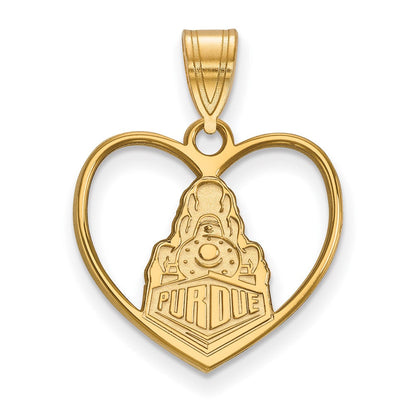 Vergoldet Sterlingsilber Logoart Purdue University Boilermakers Zug Logo Herz Anhänger