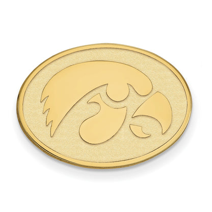 14K Gelbgold Gold Logoart University Of Iowa Hawk Oval Anstecknadel
