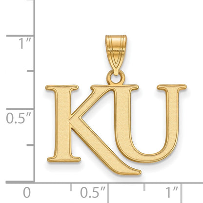 Vergoldet Sterlingsilber Logoart University Of Kansas K U Mittel Anhänger