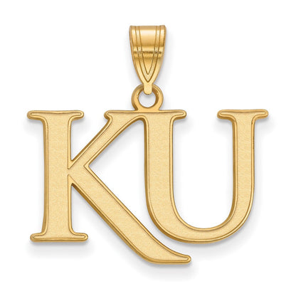 Vergoldet Sterlingsilber Logoart University Of Kansas K U Mittel Anhänger