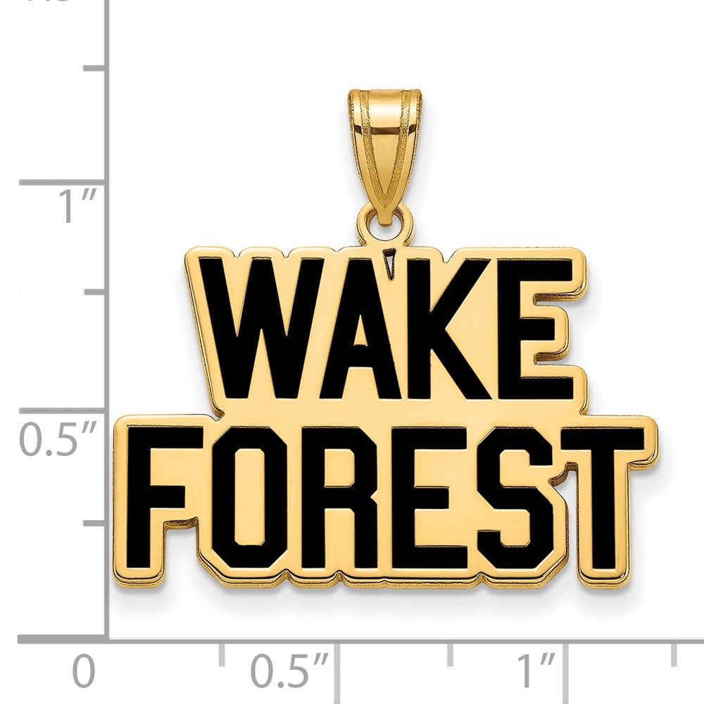 Vergoldet Sterlingsilber Logoart Wake Forest University W F Deacon Groß Emailliert Anhänger
