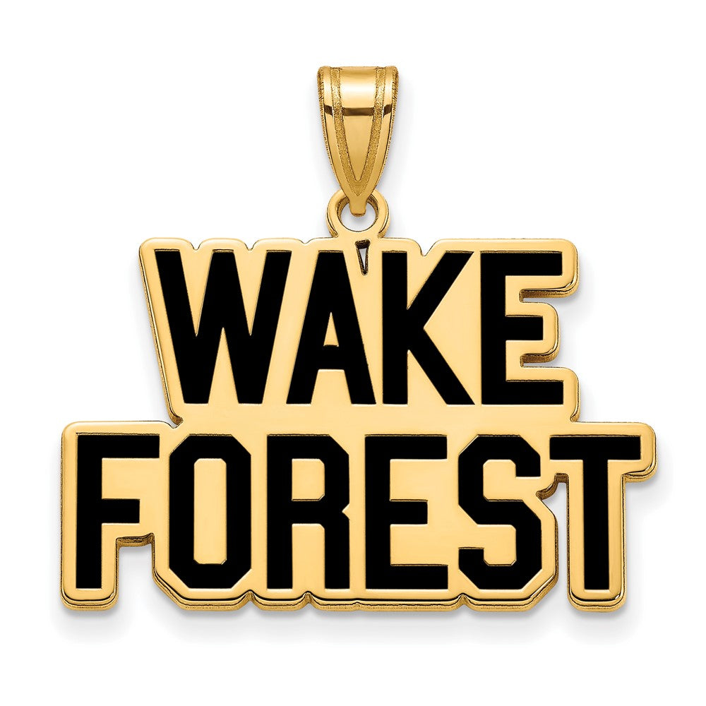 Vergoldet Sterlingsilber Logoart Wake Forest University W F Deacon Groß Emailliert Anhänger