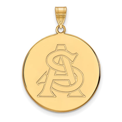 Vergoldet Sterlingsilber Logoart Arizona State University A S Extra Groß Plättchen Anhänger