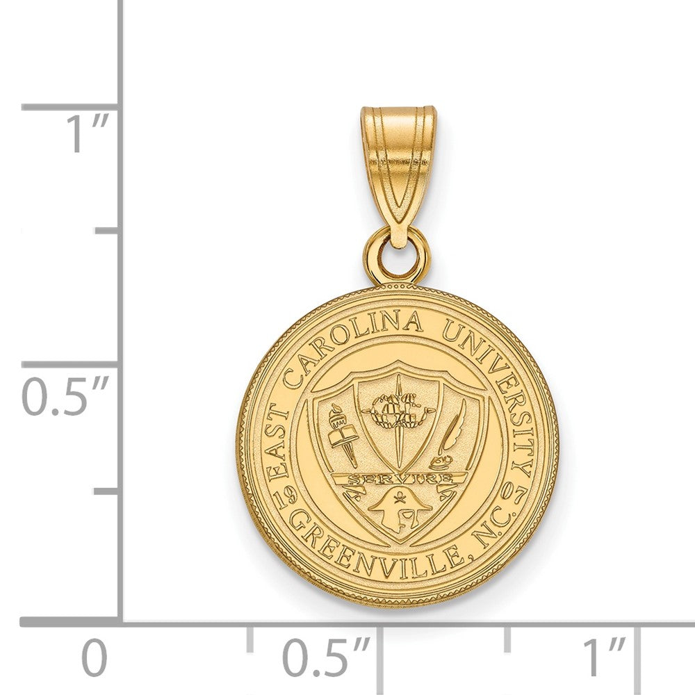 Vergoldet Sterlingsilber Logoart Ost Carolina University Mittel Wappen Anhänger