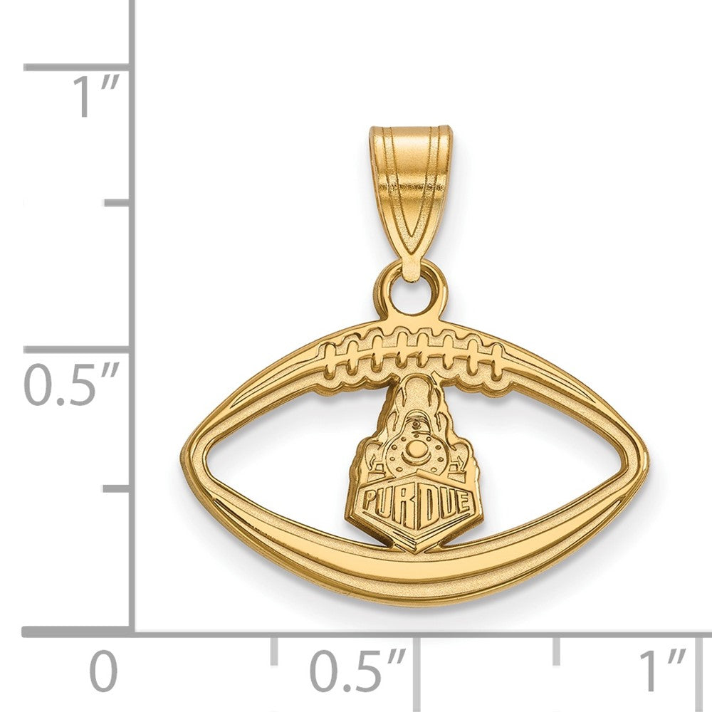 Vergoldet Sterlingsilber Logoart Purdue University Boilermakers Zug Logo Football Anhänger