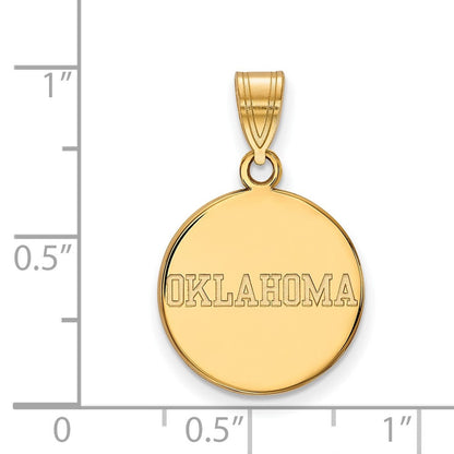 Vergoldet Sterlingsilber Logoart University Of Oklahoma Mittel Plättchen Anhänger