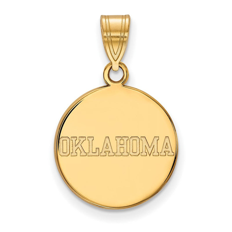 14K Gelbgold Logoart University Of Oklahoma Mittel Plättchen Anhänger