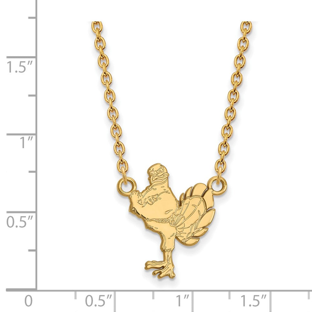 10K Gelbgold Logoart Virginia Tech Hokiebird Groß Anhänger 18 Zoll Halskette