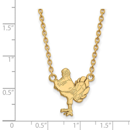 10K Gelbgold Logoart Virginia Tech Hokiebird Groß Anhänger 18 Zoll Halskette