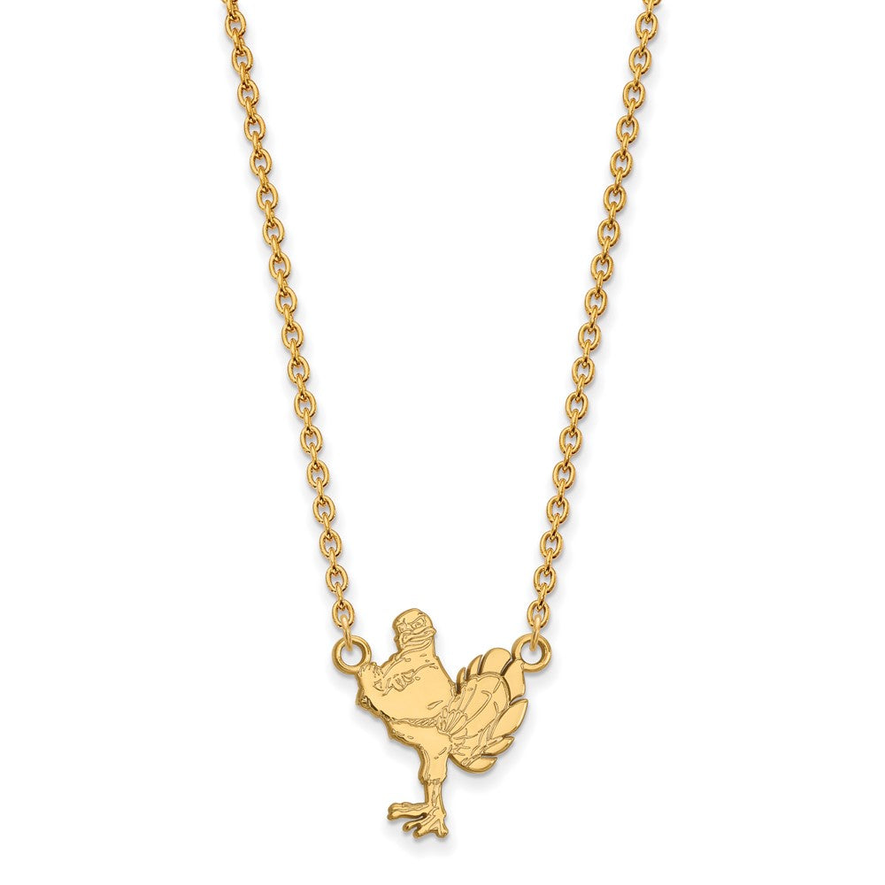 10K Gelbgold Logoart Virginia Tech Hokiebird Groß Anhänger 18 Zoll Halskette
